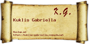 Kuklis Gabriella névjegykártya